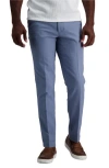 Kenneth Cole Cotton & Linen Blend Flat Front Chinos In Med Blue