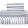 Kenneth Cole Cotton Percale Sheet Set In Oxford Grey Stripe