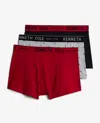 Kenneth Cole Cotton Stretch Trunks 3-pack In Multi