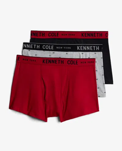 Kenneth Cole Cotton Stretch Trunks 3-pack In Multi