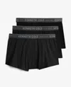Kenneth Cole Cotton Stretch Trunks 3-pack In Black