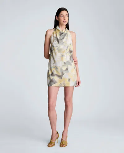 Kenneth Cole Cowl Mock Neck Dress In Neutral