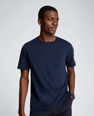Kenneth Cole Crew Neck Tee With Pocket In Blue