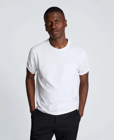 Kenneth Cole Crew Tee With Pocket In White