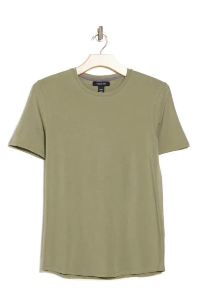 Kenneth Cole Crewneck Stretch Cotton T-shirt In Green