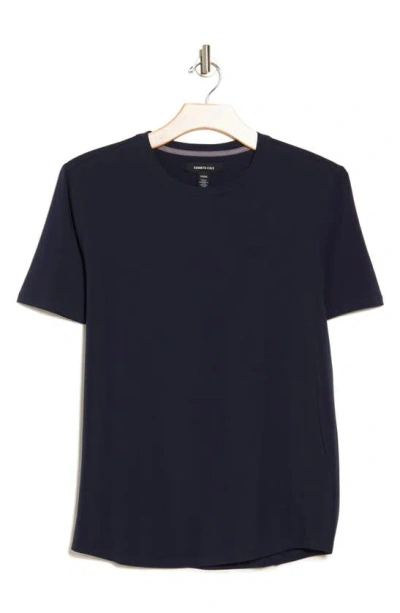 Kenneth Cole Crewneck Stretch Cotton T-shirt In Navy