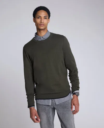 Kenneth Cole Crewneck Sweater With Tipping Details In Multi