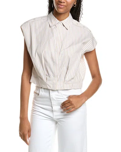 Kenneth Cole Crop Shirt In White