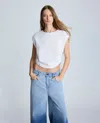 Kenneth Cole Crop Tank With Side Ruching In White