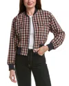 Kenneth Cole Cropped Bomber Jacket In Pattern