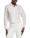 Kenneth Cole Cropped Button Front Shirt In White