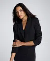Kenneth Cole Cropped One Button Jacket In Multicolor