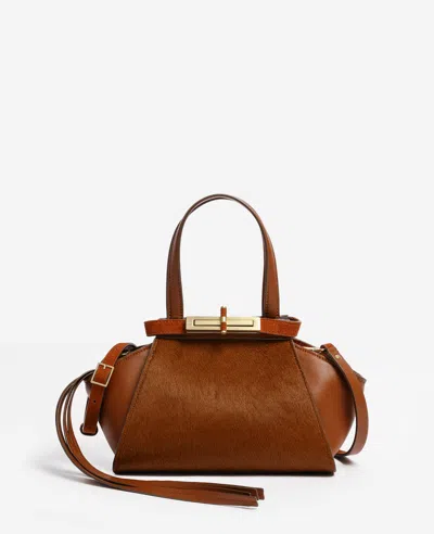 Kenneth Cole Crosby Small Satchel In Saddle