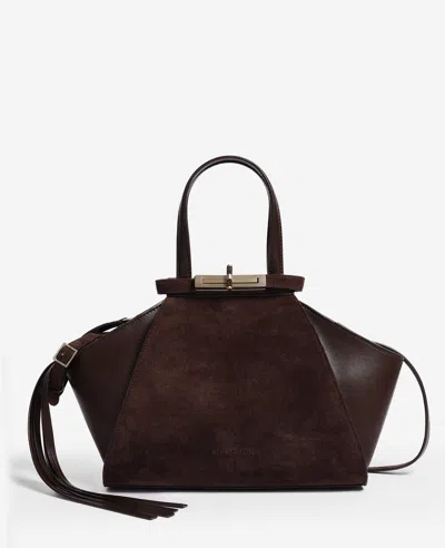 Kenneth Cole Crosby Structured Top Handle Satchel Bag In Chocolate