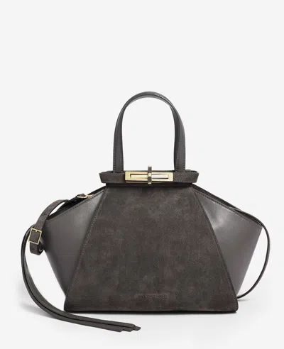Kenneth Cole Crosby Structured Top Handle Satchel Bag In Steel