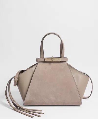 Kenneth Cole Crosby Structured Top Handle Satchel Bag In Taupe