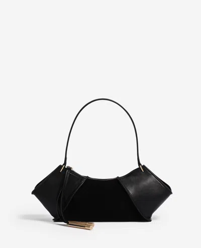 Kenneth Cole Crosby Suede Shoulder Bag In Black