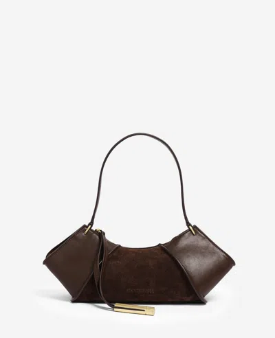 Kenneth Cole Crosby Suede Shoulder Bag In Chocolate