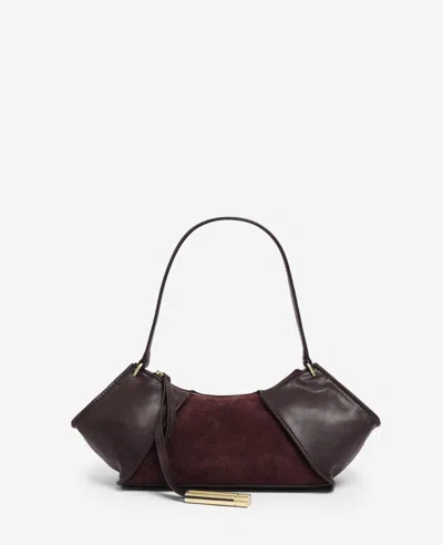 Kenneth Cole Crosby Suede Shoulder Bag In Plum