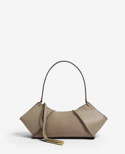 Kenneth Cole Crosby Suede Shoulder Bag In Taupe