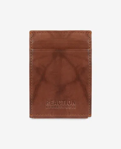 Kenneth Cole Crunch Leather Wallet In Brown