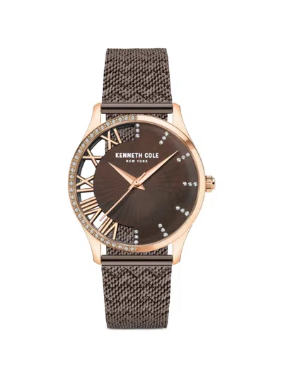 Kenneth Cole 크리스털 장식 36mm 시계 In Brown