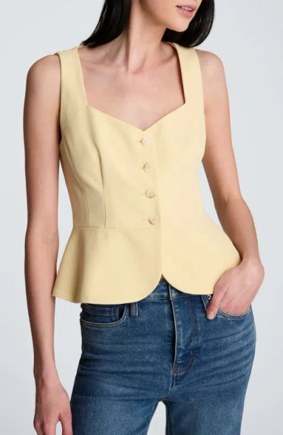 Kenneth Cole Curved Hem Peplum Vest In Yellow
