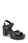 Kenneth Cole Dolly Ankle Strap Platform Heeled Sandal In Black