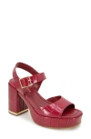 Kenneth Cole Darla Ankle Strap Platform Sandal In Rio Red Croco