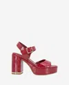 Kenneth Cole Darla Ankle Strap Platform Sandal In Rio Red Croco