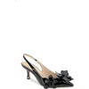 Kenneth Cole Davia Patent Floral Appliqué Slingback In Black Patent