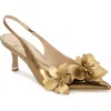 Kenneth Cole Davia Slingback Pointed Toe Pump In Bronze Leather