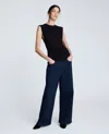 Kenneth Cole Denim High Rise Wide Leg Jean Pant In Blue