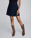 Kenneth Cole Denim Mini Skirt With Seaming Detail In Blue