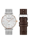 KENNETH COLE DIAMOND DIAL MESH STRAP WATCH GIFT SET, 42MM