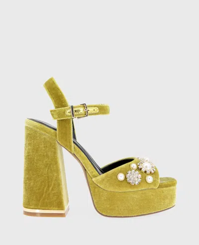 Kenneth Cole Dolly Charms Velvet Platform Sandal In Multi