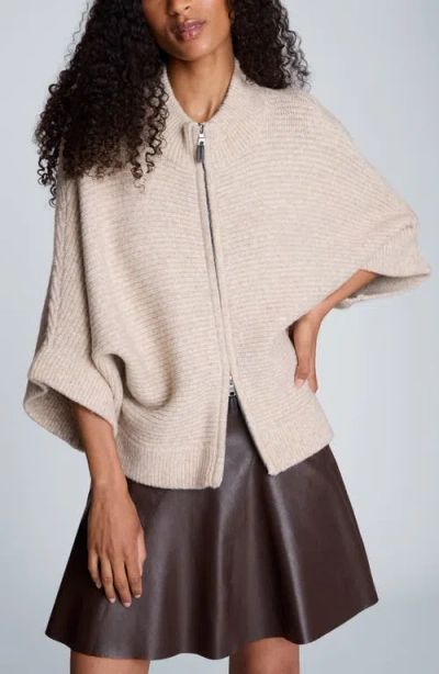 Kenneth Cole Dolman Sleeve Zip Cardigan In Neutral