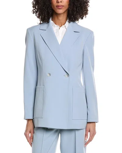 Kenneth Cole Double Breasted Contour Jacket In Blue