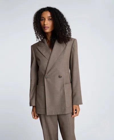 Kenneth Cole Double-breasted Contour Jacket In Gray