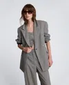 Kenneth Cole Double-breasted Flat Pocket Houndstooth Jacket In Gray