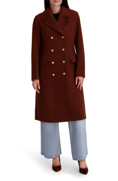 Kenneth Cole Double Breasted Military Coat In Blue