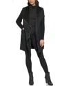 Kenneth Cole Double Face Wool-blend Coat In Black