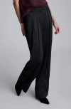 Kenneth Cole Double Pleat High Waist Wide Leg Pants In Black