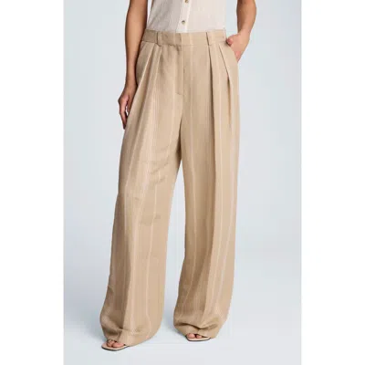 Kenneth Cole Double Pleat Wide Leg Pants In Brown