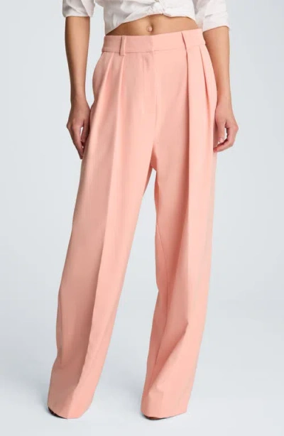 Kenneth Cole Double Pleat Wide Leg Pants In Pink