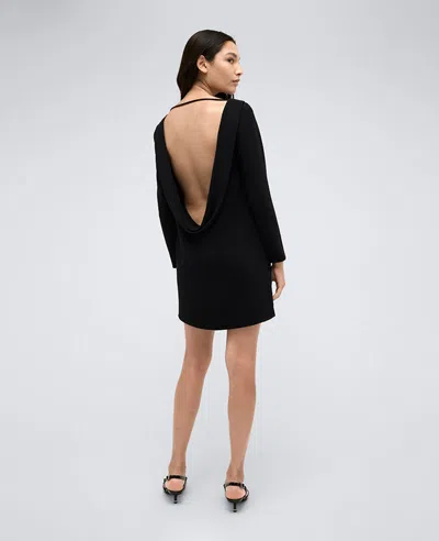 Kenneth Cole Draped Back Shift Dress In Black