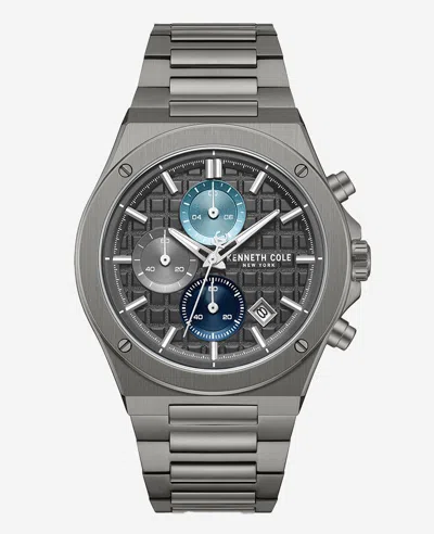 Kenneth Cole Dress Sport Chronograph Multi Tone Dial Stainless Steel Bracelet Watch In Metallic