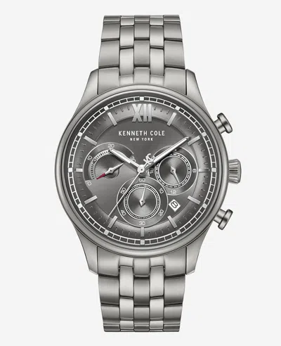 Kenneth Cole Dress Sport Chronograph Stainless Steel Bracelet Watch In Metallic