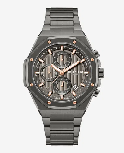 Kenneth Cole Dress Sport Chronograph Two-tone Stainless Steel Bracelet Watch In Metallic