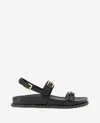 Kenneth Cole Drinity Flat Slingback Sandal In Black Leather